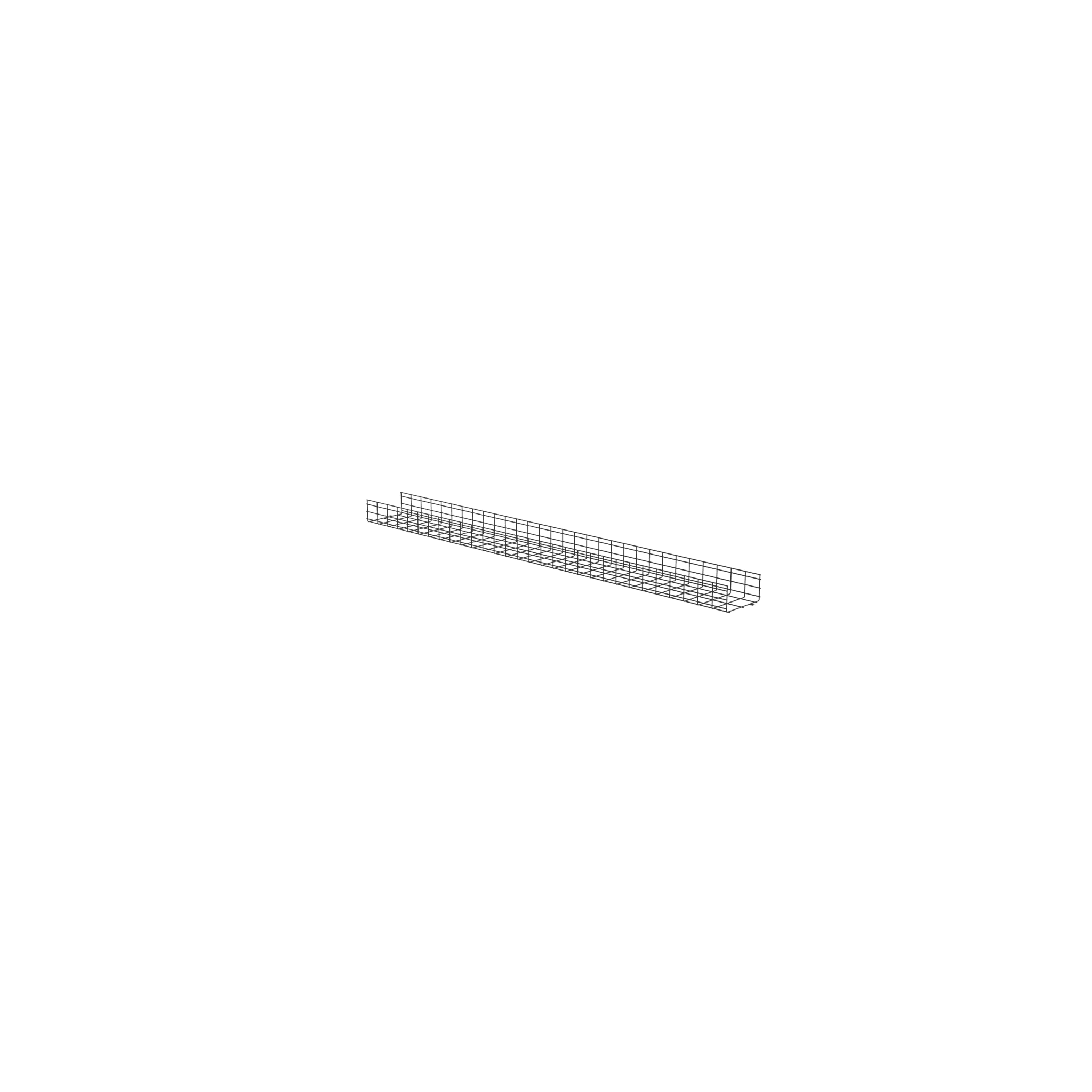 Charola Wire Basket de 12 in (304 mm) de Ancho, 6 in (152 mm) de Alto, 3 m de Largo, Hasta 626 Cables Cat6, Color Negro