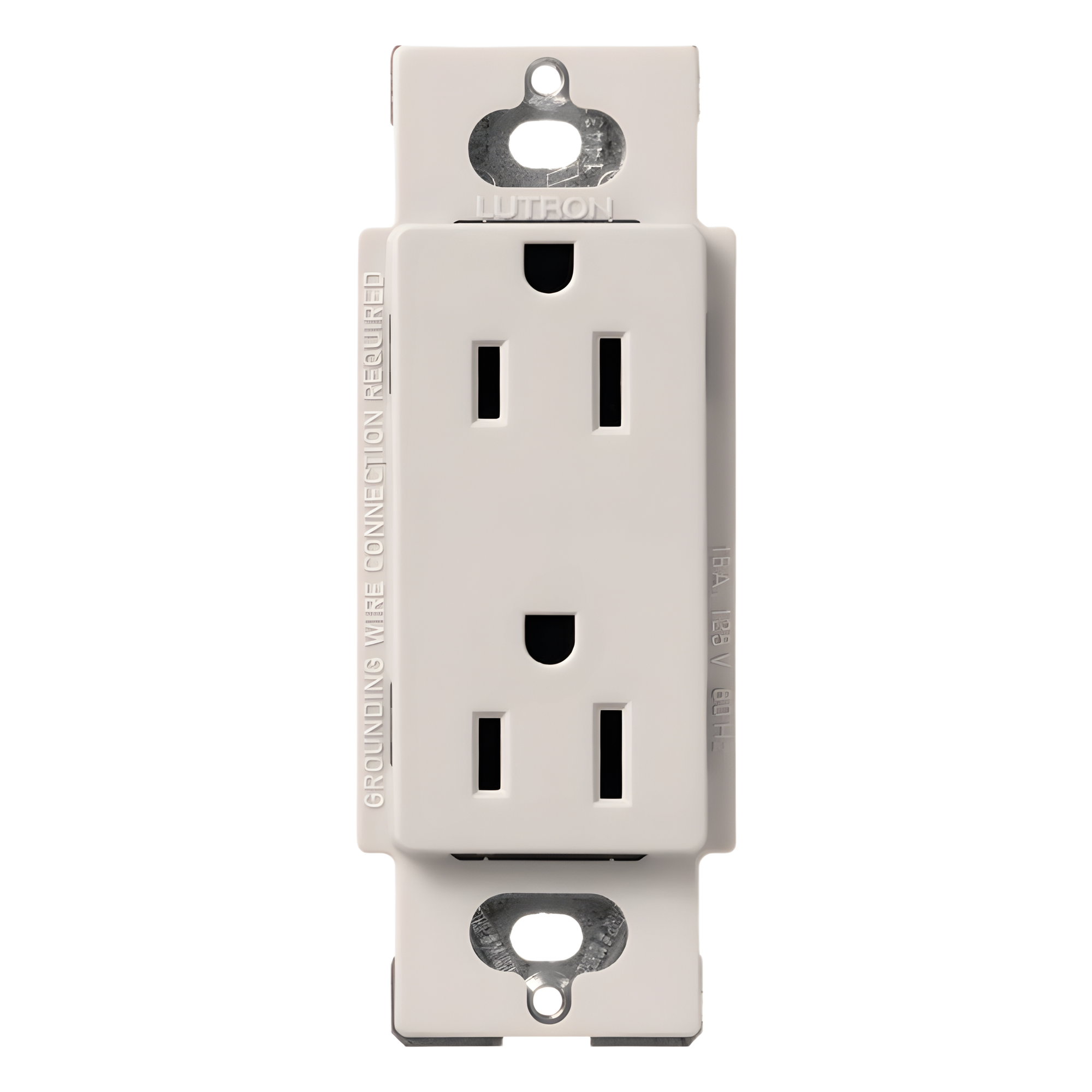 Contacto dúplex Claro de 15 A y 125 V, acabado biscuit, para combinar con atenuadores y apagadores Lutron — LUTRON ELECTRONICS · SKU SCR15BI