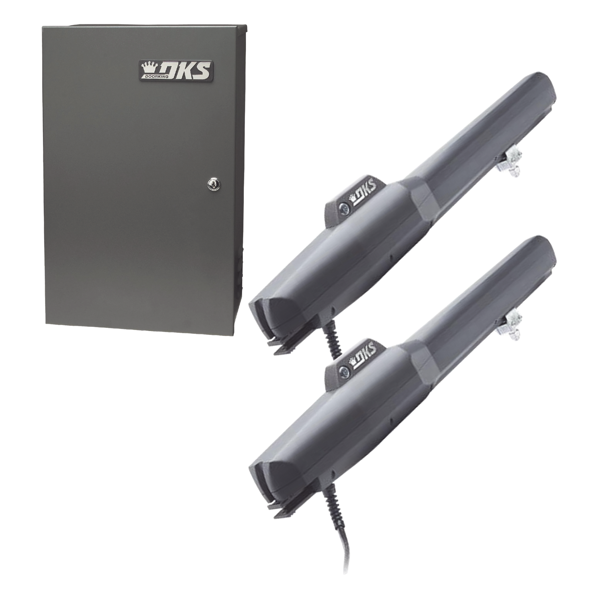 Kit de Operadores Abatibles 6006 de Doorking / Para Puertas de Hasta 5.5 Metros  / Soporta Respaldo de Baterias  — DKS DOORKING · SKU KIT-6006-DKS