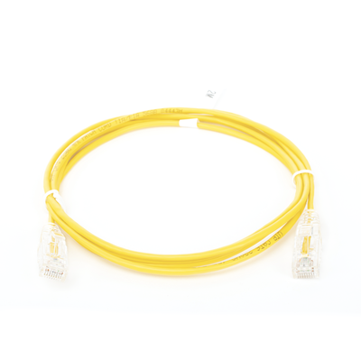 Cable de Parcheo Slim UTP Cat6 - 2 Metros (6.56 Pies) Amarillo Diámetro Reducido (28 AWG)