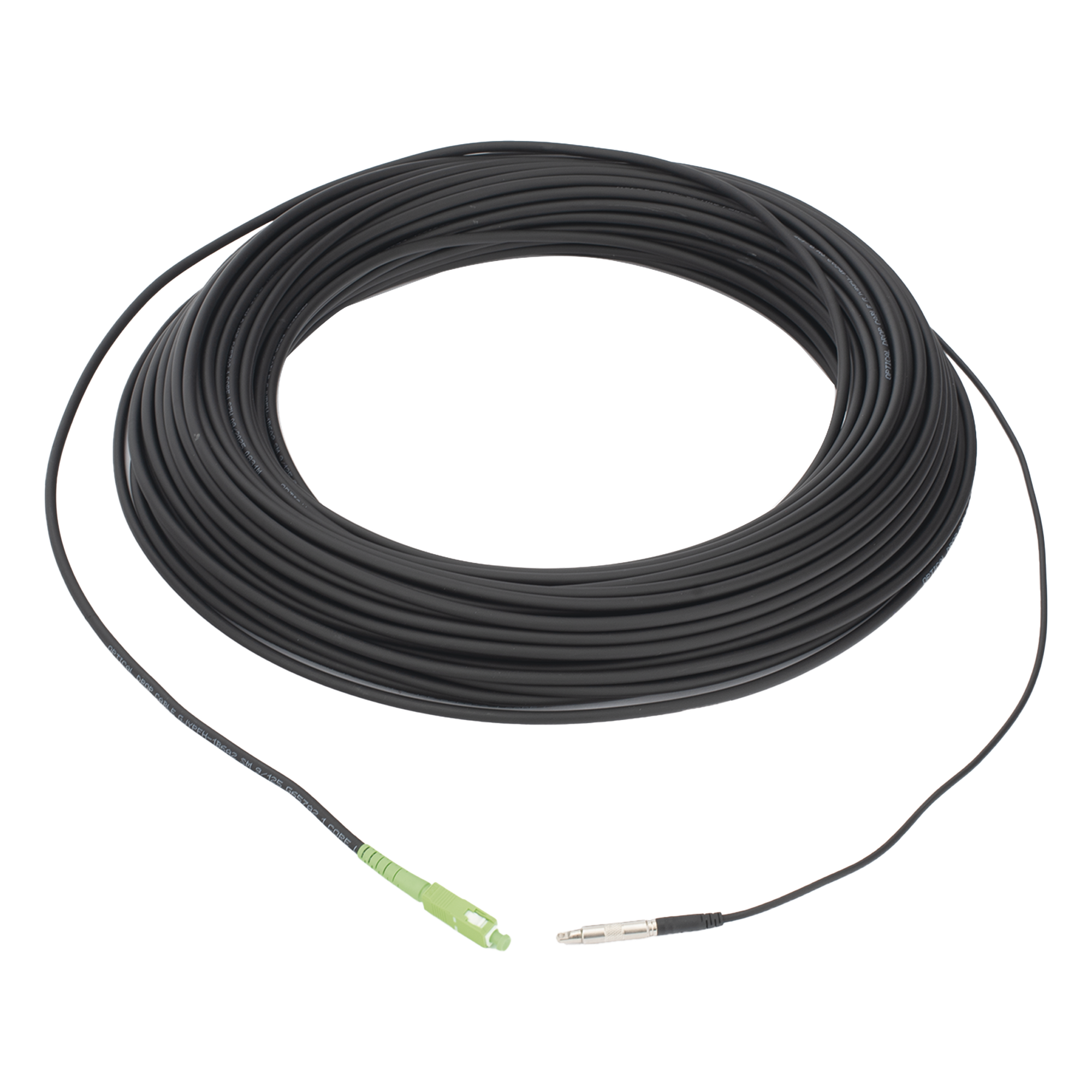 Rollo de Fibra Óptica Drop Redonda G657A2 Monomodo Simplex de 100 Metros (328.08 Pies) con Conectores SC/APC-SC/APC para Instalaciones Aéreas, Subterráneas o a la Intemperie — LINKEDPRO BY EPCOM · SKU LP-100-SCA