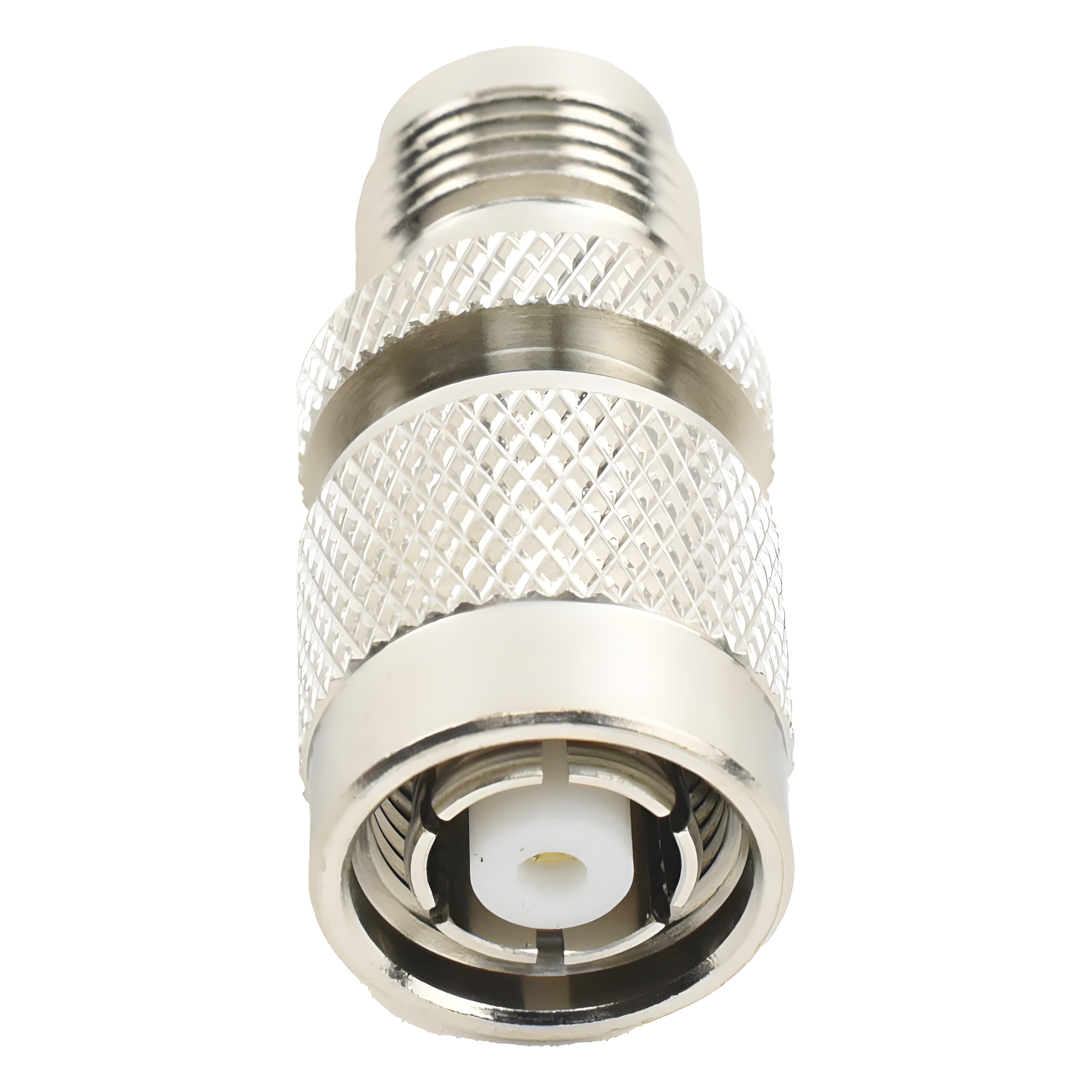 Adaptador en Línea, de Conector TNC Macho Inverso a TNC Hembra, Nquel/ Oro/ Teflón. — RF INDUSTRIES,LTD · SKU RP-1223