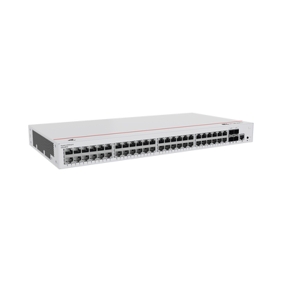 Switch de Acceso Gigabit Administrable PoE Capa 2 / 48 puertos 10/100/1000 Mbps (PoE) / 4 Puertos 1GE SFP Uplink / ERPS / IMGP Snooping / DHCP Snooping / PoE Perpetuo / 380W / Administración Nube Gratis