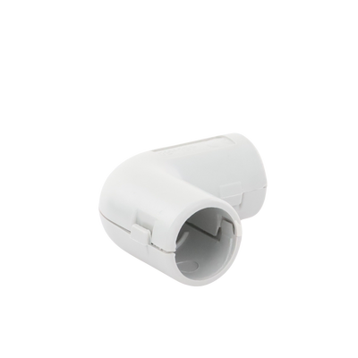 Unión en "L" (Codo) para tubería rígida, recomendado para cable eléctrico, PVC Auto-extinguible, de 16 mm