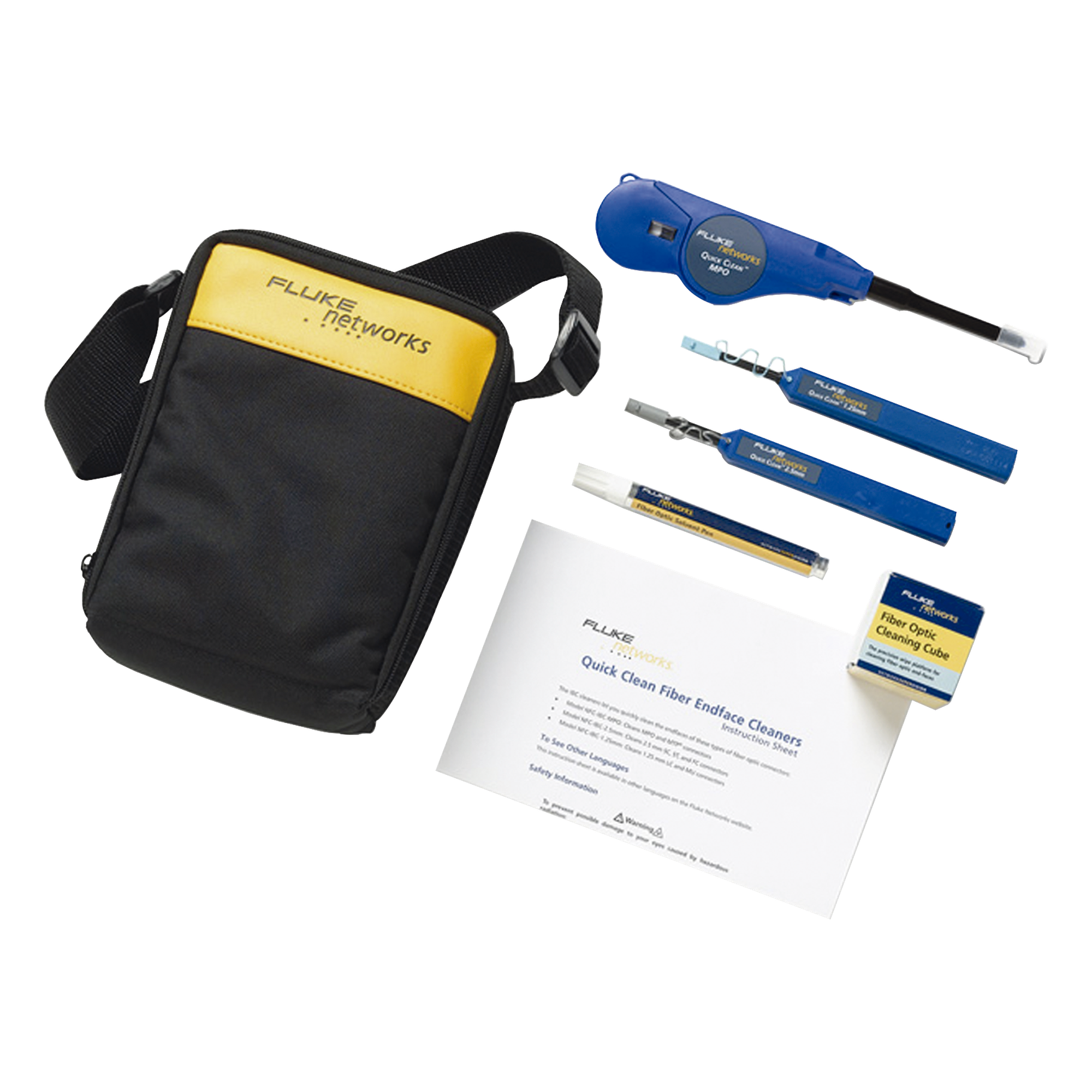 Kit Avanzado de Limpieza de Fibra Óptica, Para 2150 Procesos de Limpieza — FLUKE NETWORKS · SKU NFC-KIT-CASE-E