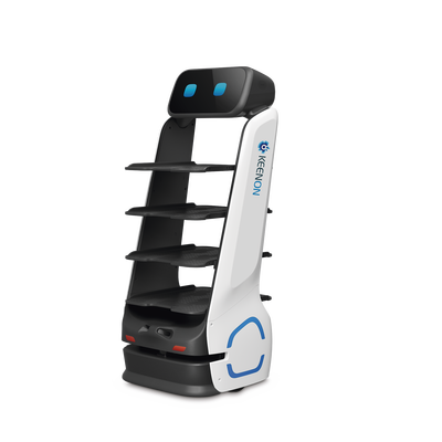 Robot de Entrega Dinerbot T9 / Capacidad de Carga 40 kg (88 lbs) / Pantalla Táctil HD 11.6" / Recarga Automática / Autonomía Hasta 18 Horas / Velocidad 0.8 m/s (2.63 ft/s) / LiDAR y Sensores Estéreo — KEENON · SKU T9LS