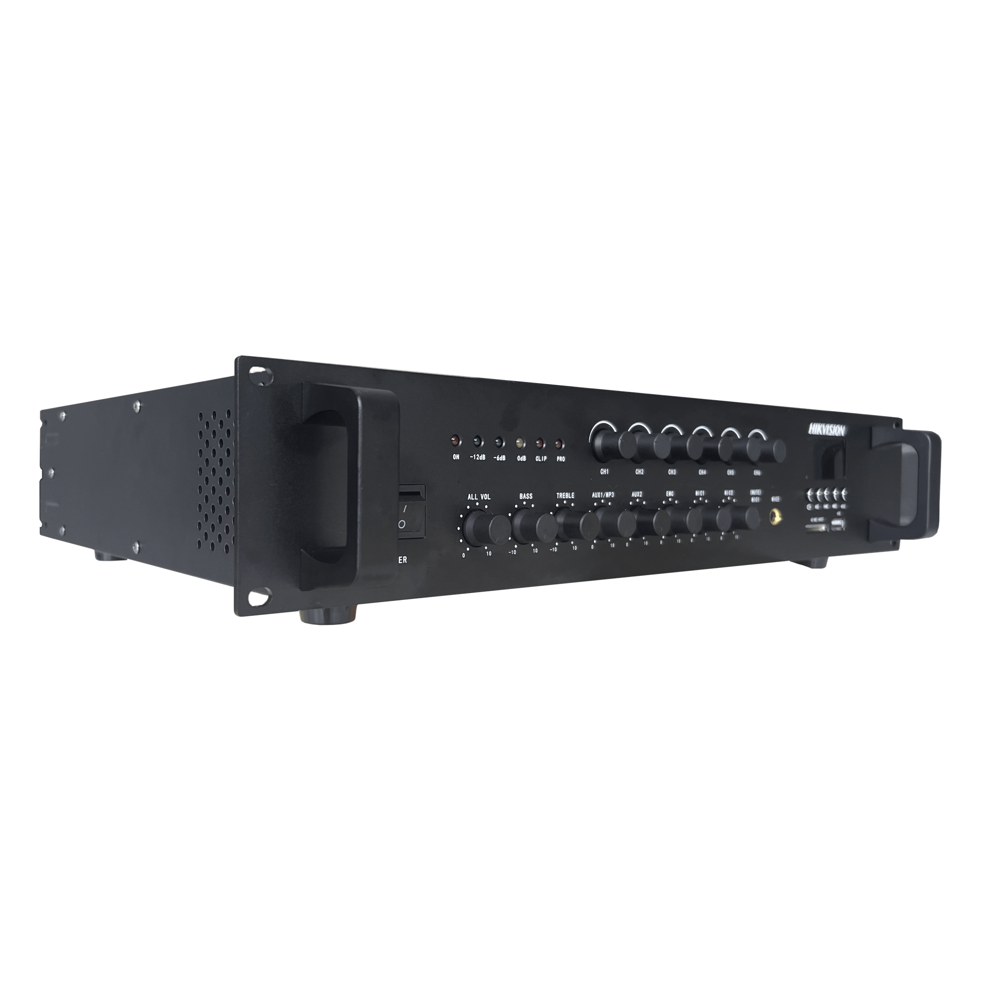 Amplificador de Audio / 240 W / 6 Zonas Independientes / Bluetooth / USB / SD / 70V / 100V / Montaje en Rack — HIKVISION · SKU DS-QAE0A240G1-VB6/110