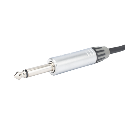 Cable de Audio | Plug 1/4 in a Plug 1/4 in Mono | Carcasa Cromada | Conectores Seetronic | Ideal para Instrumentos | Longitud 3m