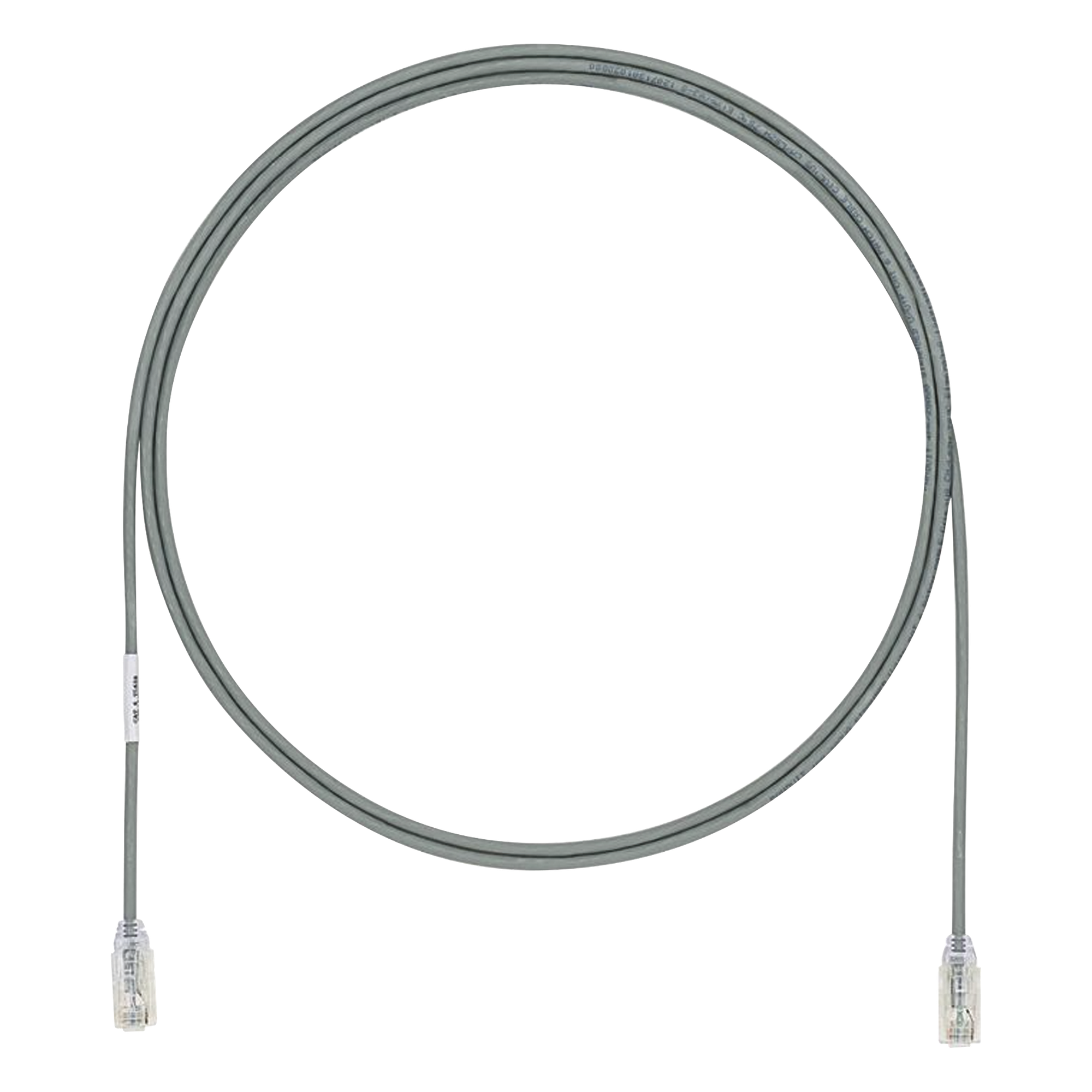 Cable de Parcheo UTP Cat6A, CM/LSZH, Diámetro Reducido (28AWG), Color Gris, 2.13 Metros (7 Pies)