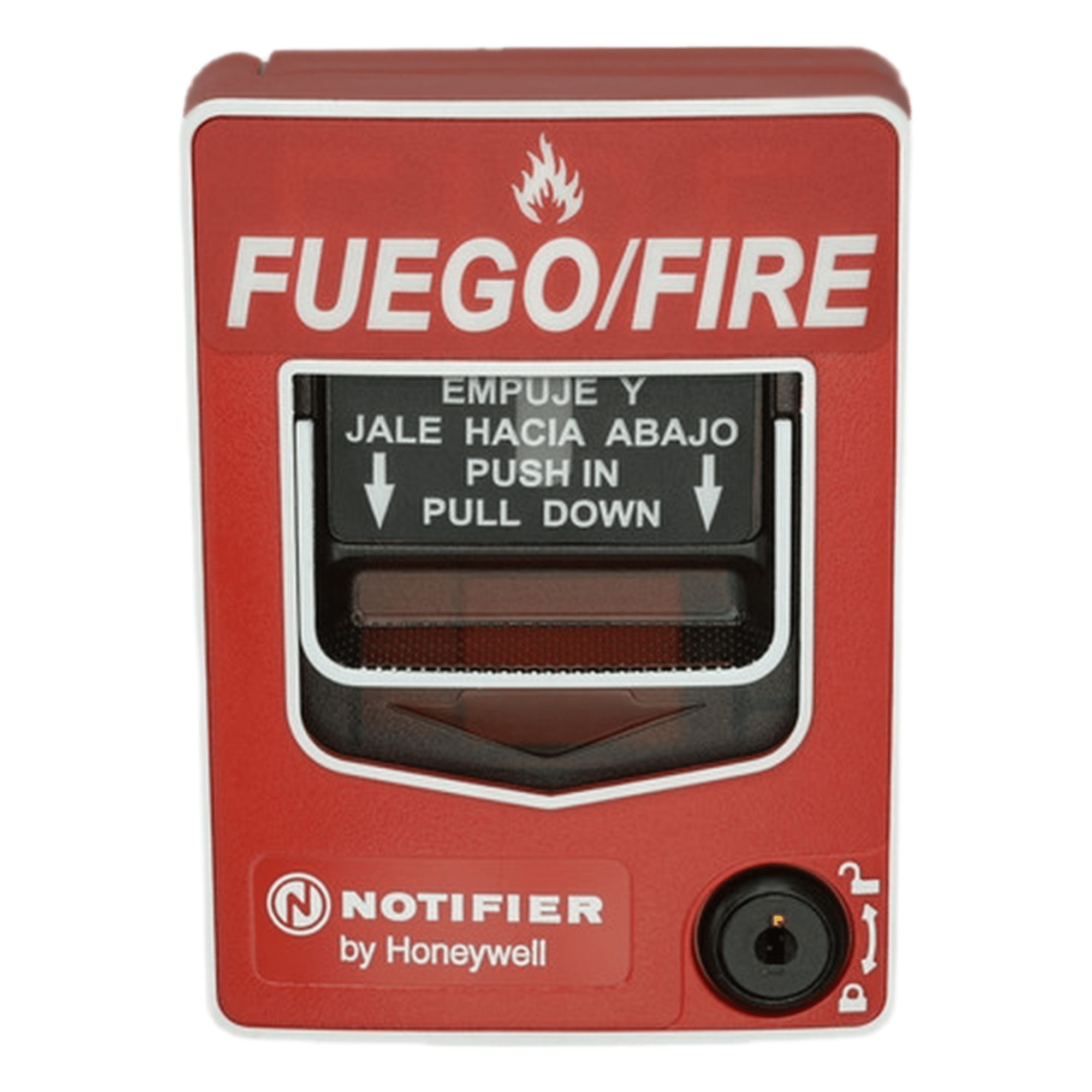 Estación Manual de Alarma Direccionable / Doble Acción / LED Bicolor / Terminales 12 AWG / ADA / Texto Español y Braille — NOTIFIER · SKU NBG-12LXSP