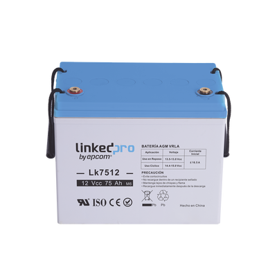 Batería de respaldo 12 V | 75 Ah | AGM | Especial para equipo electrónico | UPS | Sistemas de Emergencia | Aplicaciones Fotovoltaicas | Terminales T3