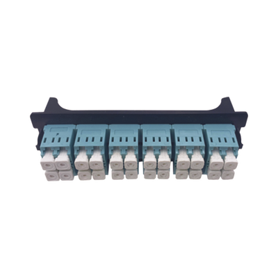 Placa Acopladora para Distribuidor de Fibra Óptica LP-ODF-8024, Incluye 12 Acopladores LC Duplex para Fibra Multimodo — LINKEDPRO BY EPCOM · SKU LP-FO-LC-D12-MM