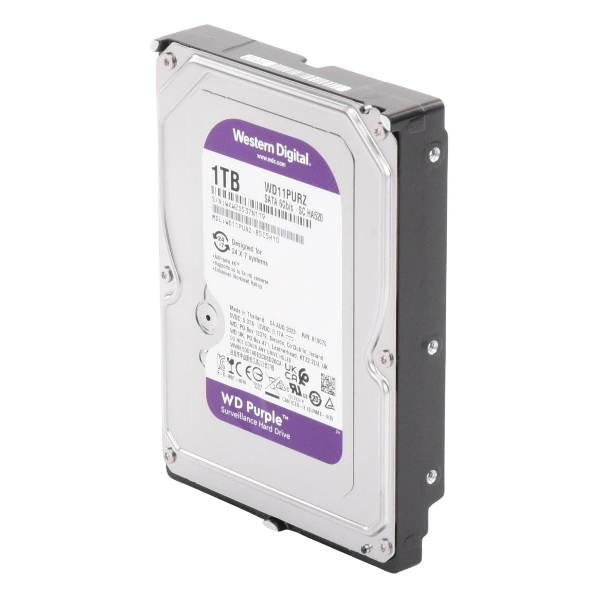 Disco Duro Purple de 1 TB / 5400 RPM / Optimizado para Soluciones de Videovigilancia / Uso 24-7 / 3 Años de Garantia
