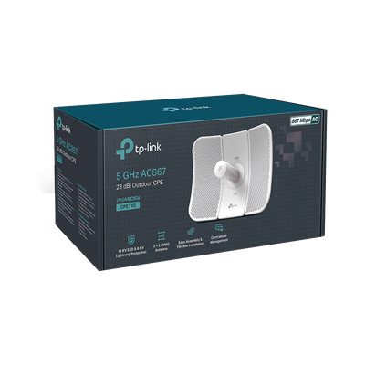 CPE de Exterior de 5 GHz AC 867 Mbps, Antena direccional de 23 dBi, potencia de 29 dBm, PoE pasivo