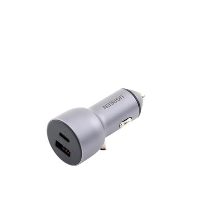 Cargador de Auto 52.5W | Puerto USB-A y USB-C | Carga Rápida | Compatible con Vehículos de 12 y 24 VCD | PD3.0 + QC3.0 | Chip Inteligente | Diseño Compacto Mayor Eficiencia Energética | Caja de Aluminio