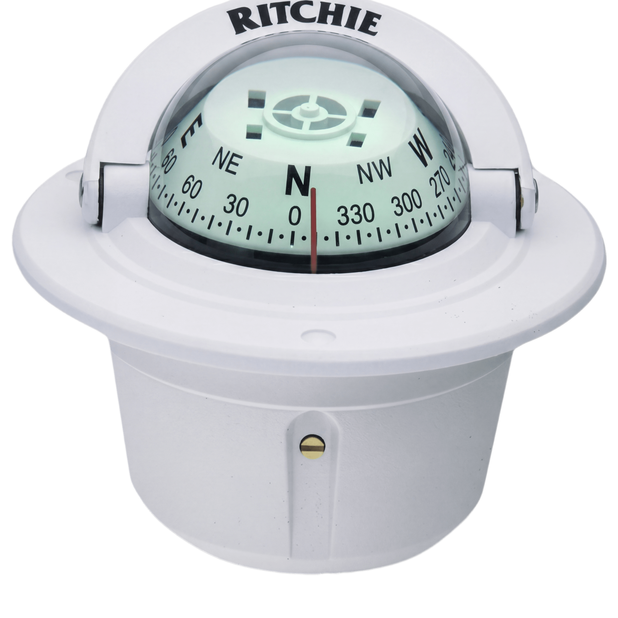 Brújula de Navegación Marítima Ritchie F-50W / Montaje Flush / Dial 2 3/4" (70 mm) / Iluminación Nocturna Verde / DirectiveForce Magnets / Construcción Compuesta Alta Temperatura / 100% Reparable