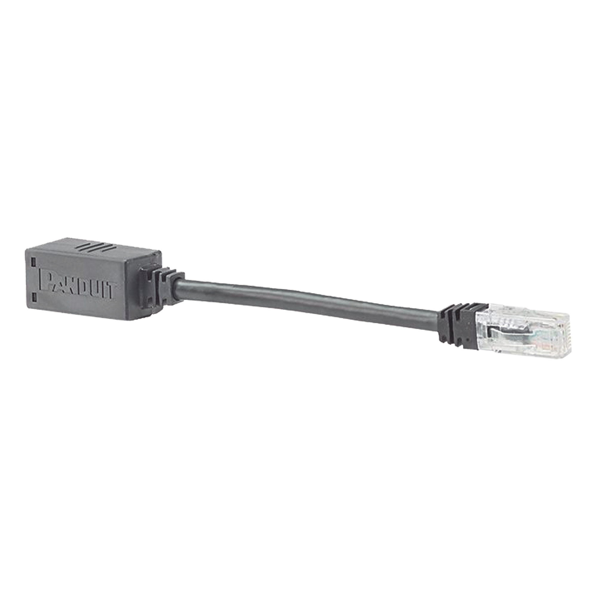 Adaptador Para Desconexión Accidental Segura, Jack a Plug Categoría 6A, UTP, CM, 20.3 cm (7.99 pulgadas) de Longitud, Color Negro — PANDUIT · SKU BKA6ASD8INBL