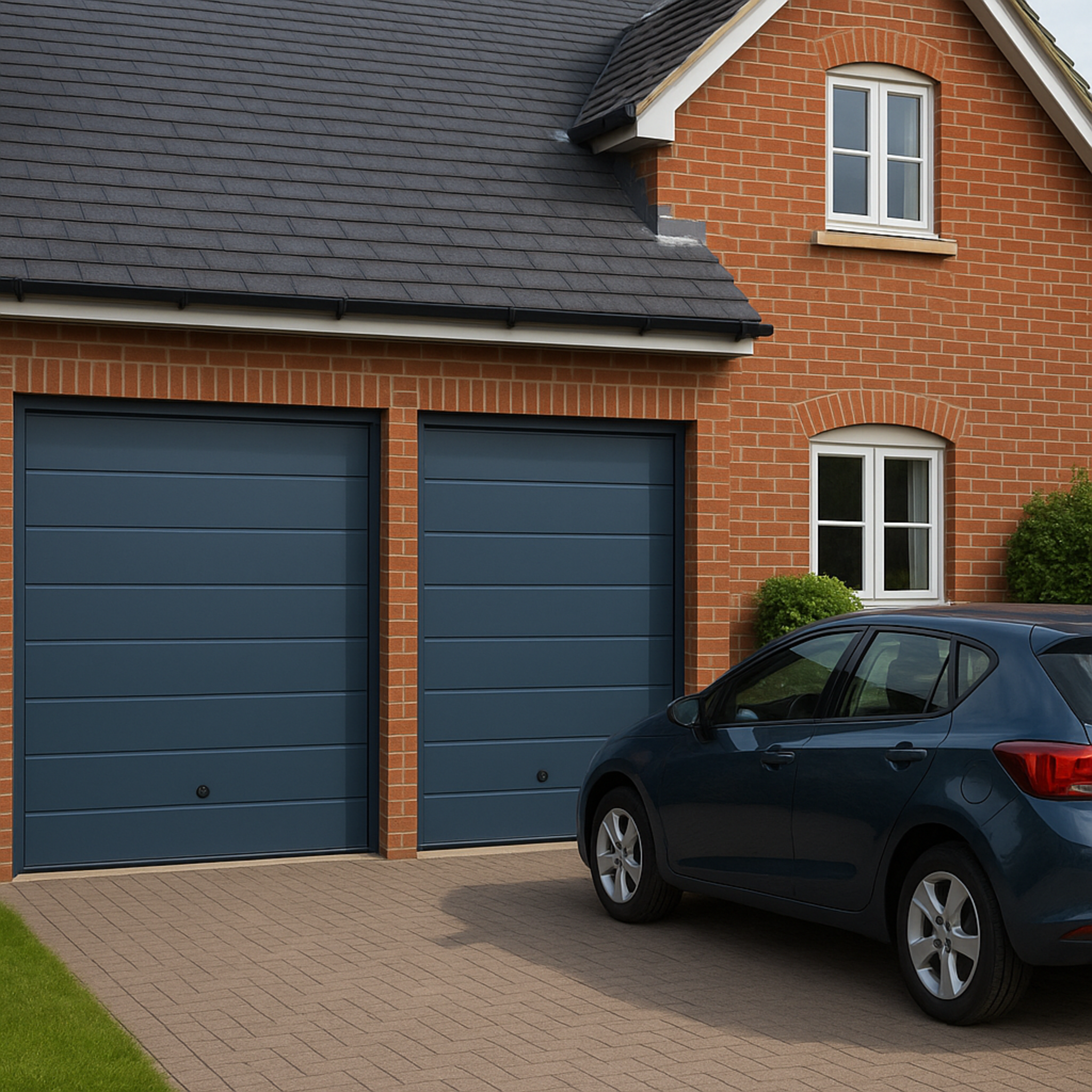 Puerta D / Garage D / Alta Calidad / Linea Central / Color GRIS / acabdo DELUXE / 16X8 pies / AISLADA / Estilo Americana.