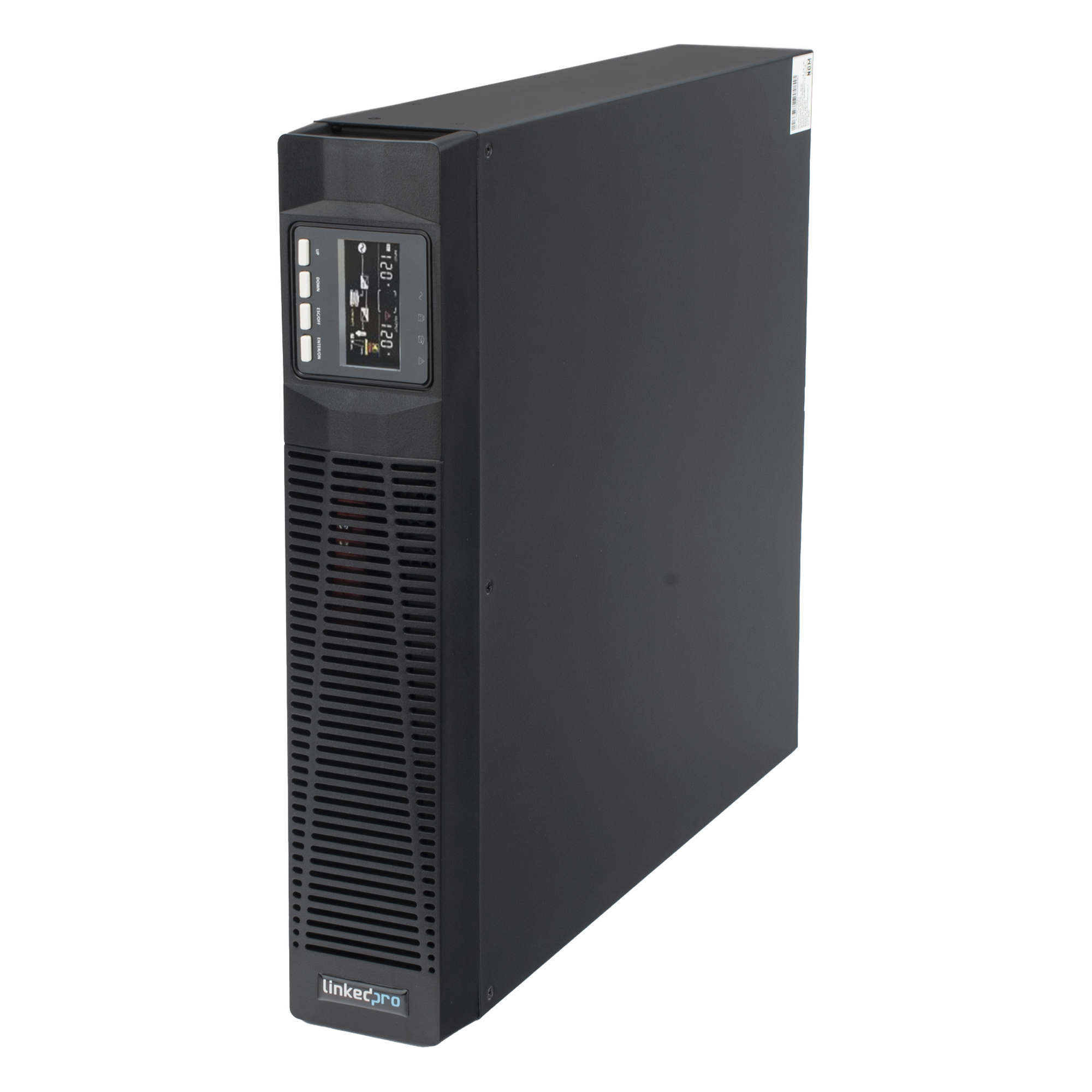 UPS de 2000VA/1800W / Topología On-Line Doble Conversión / Entrada y Salida de 120 Vca / Clavija de Entrada NEMA 5-20P / Pantalla LCD Configurable / Formato Rack/Torre — LINKEDPRO BY EPCOM · SKU LP2KRT