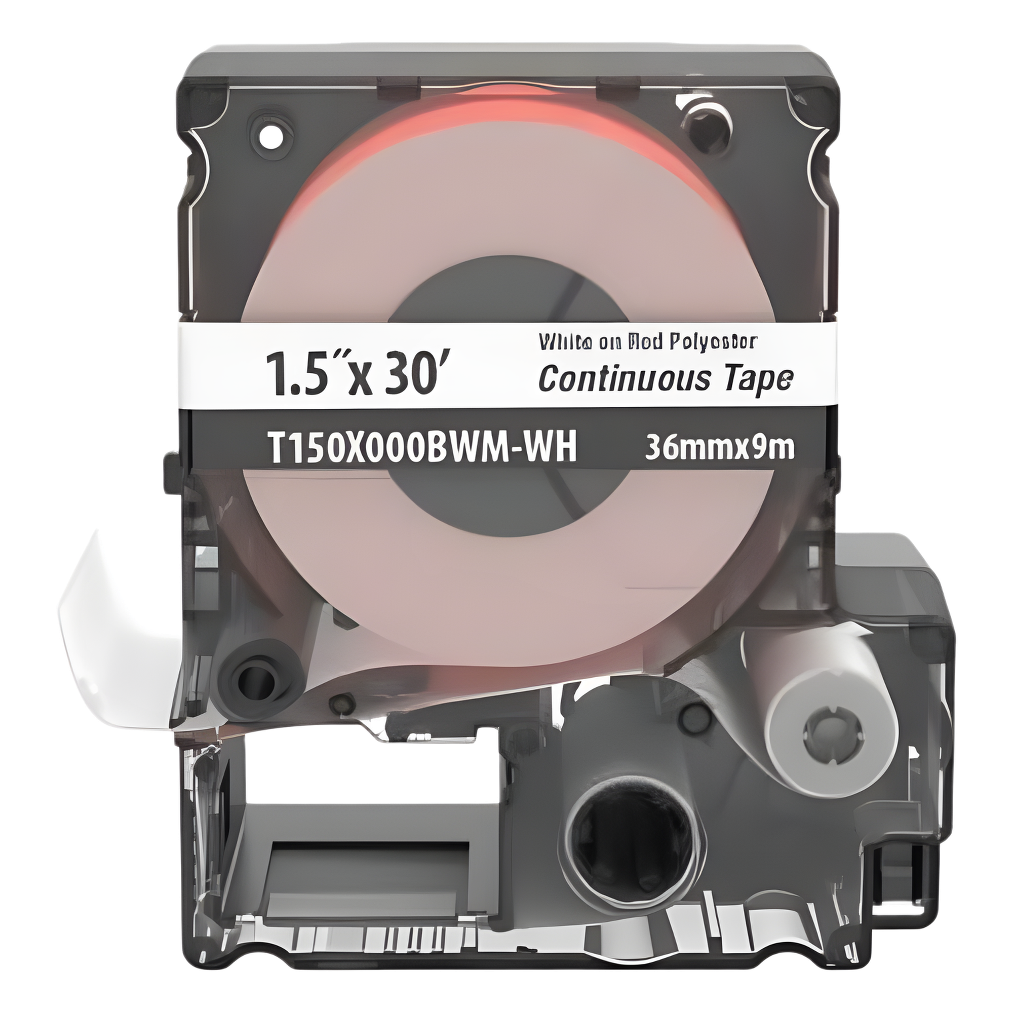 Casete de Etiquetas de Poliéster de Cinta Continua, Color Blanco Sobre Rojo, Uso Interior/Exterior, 35.8 mm de Ancho x 9 Metros de Largo (29.53 pies) — PANDUIT · SKU T150X000BWM-WH