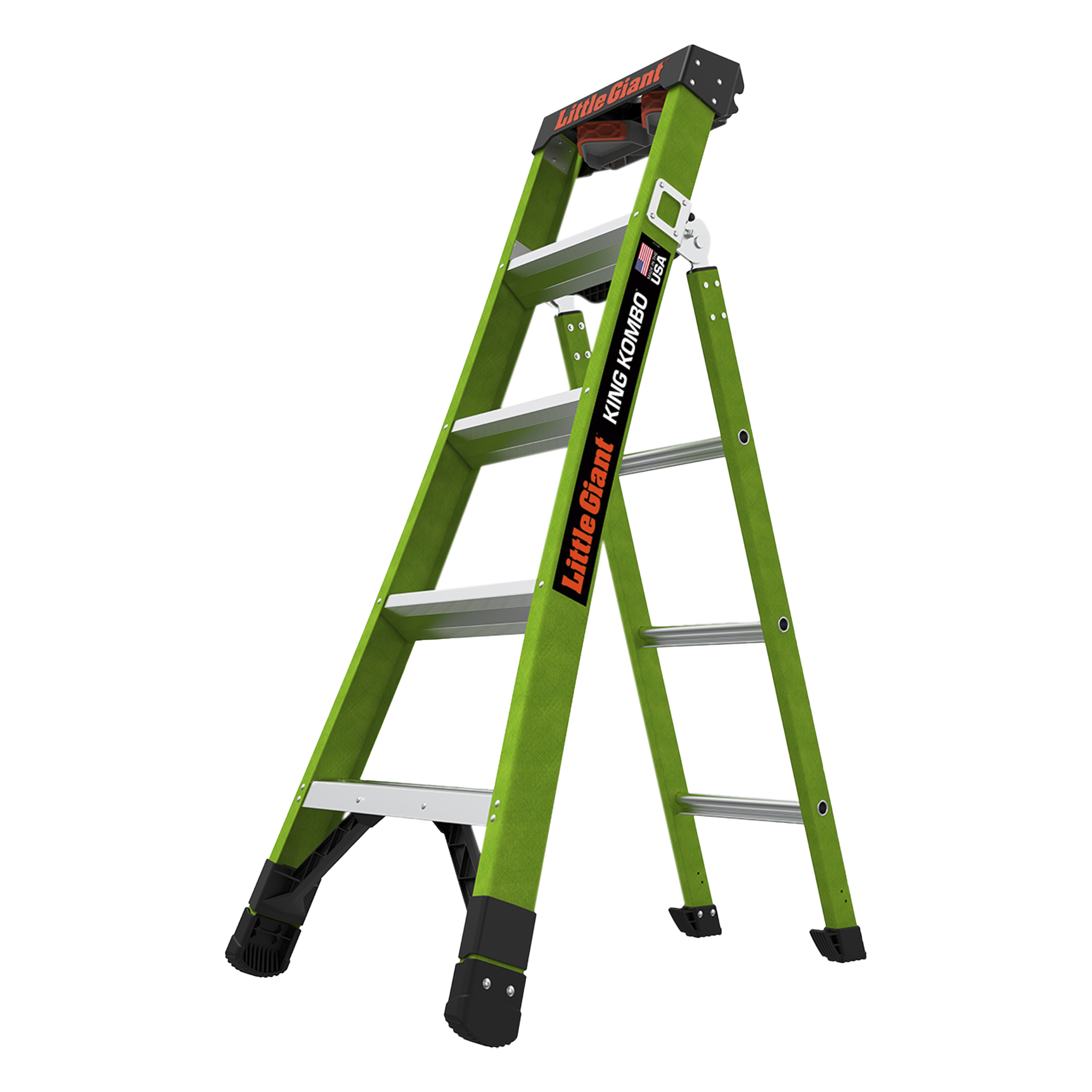 Escalera de Tijera 3 en 1 de 1.5 Metros, Fibra de Vidrio (SKU13906-001). Hecha en E.U.A. (Versión 2.0) — Little Giant Ladder Systems · SKU KING-KOMBO2-5IAAC