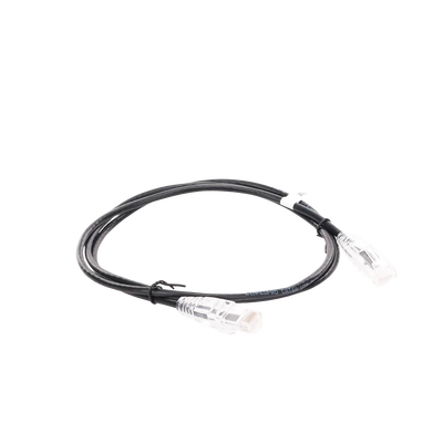 Cable de Parcheo Slim UTP Cat6A - 1 Metro (3.28 Pies) Negro, Diámetro Reducido (28 AWG)