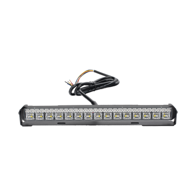 Luz Auxiliar de 45 LED, Top Rojo, Tricolor Rojo/Ambar/Blanco, 11.42", Lente Transparente, SAE