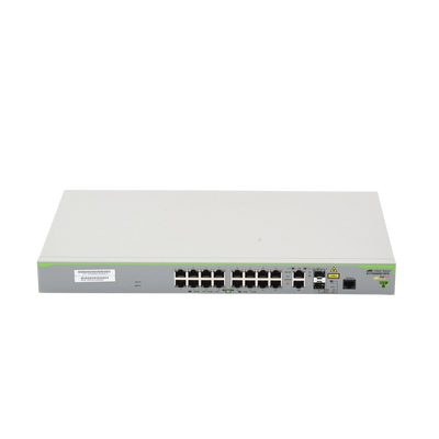 Switch PoE+ Administrable CentreCOM FS980M, Capa 3 de 16 Puertos 10/100 Mbps + 2 puertos RJ45 Gigabit/SFP Combo, 250W