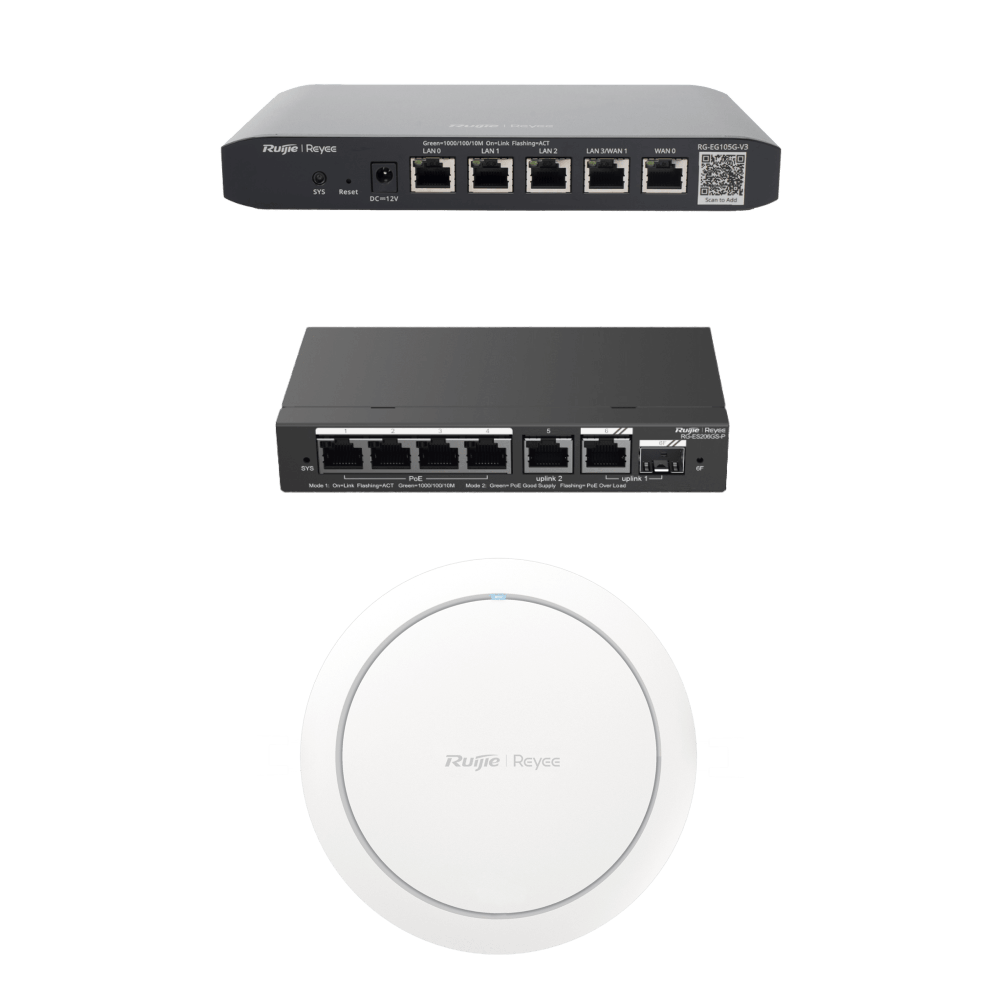 Equipos Ruijie DEMO Ideal para Probar Integraciones de Redes y WiFi 6 con CCTV — RUIJIE · SKU RG-DEMO-CCTV-W6