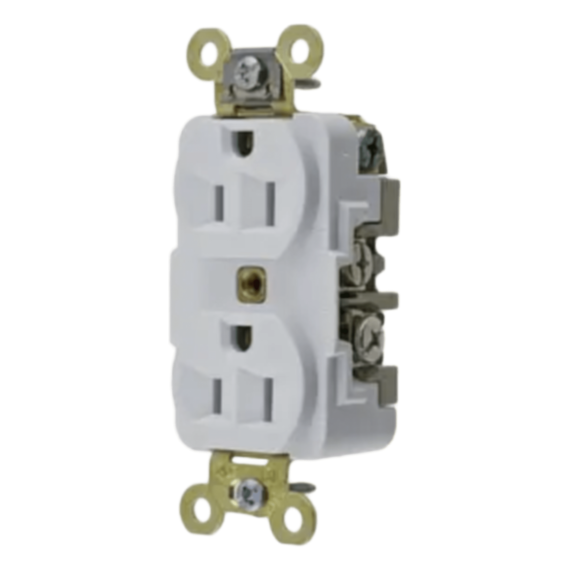 Contacto Dúplex 15 A 125 V 2 Polos, 3 Hilos Color Blanco (Nema 5-15R). Grado Industrial. — HUBBELL · SKU HUB-HBL-5262W