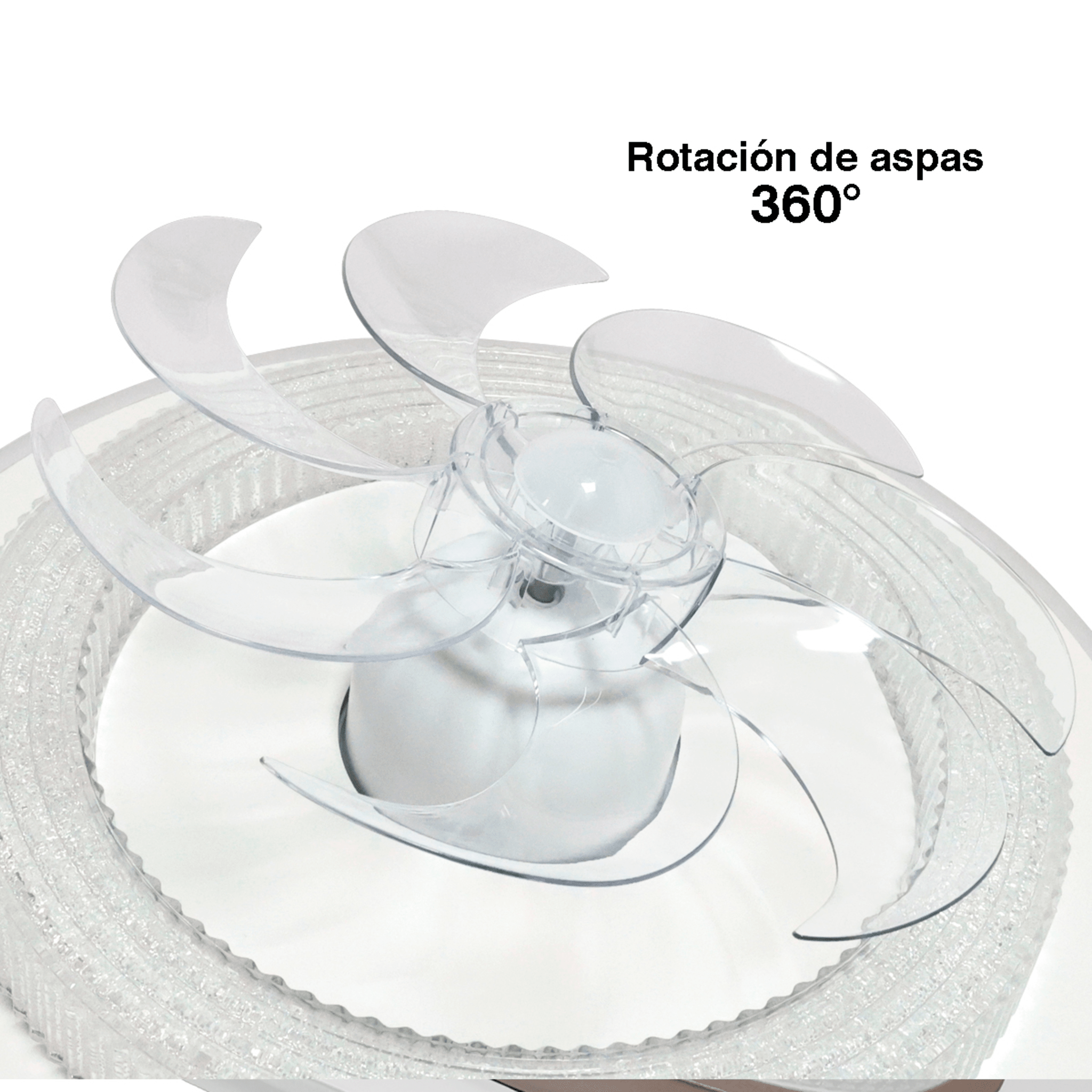 Ventilador de Techo con Luminario LED de 110 V CA 50/60 Hz / 88 W / 3 Tonos de Luz (6500 - 4 000 - 2 700 K) / Con giro 360° / Diámetro 495 mm / 6 Velocidades / Dimeable.
