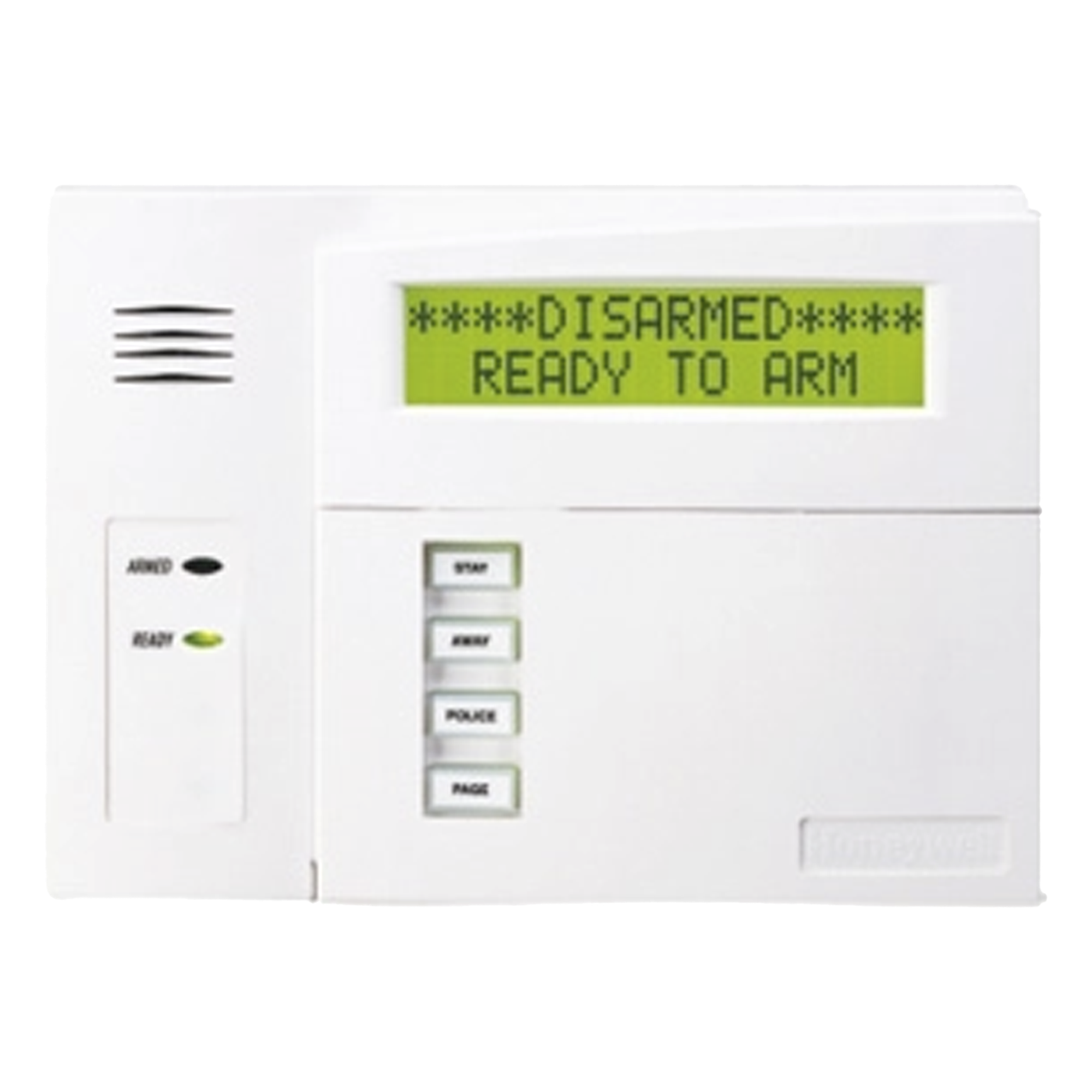 Teclado Alfanumérico / LCD Retroiluminado 2 Líneas 32 Caracteres / Receptor Inalámbrico Integrado Serie 5800 / 4 Teclas de Función Programables / LEDs de Estado — HONEYWELL HOME RESIDEO · SKU 6160-RF