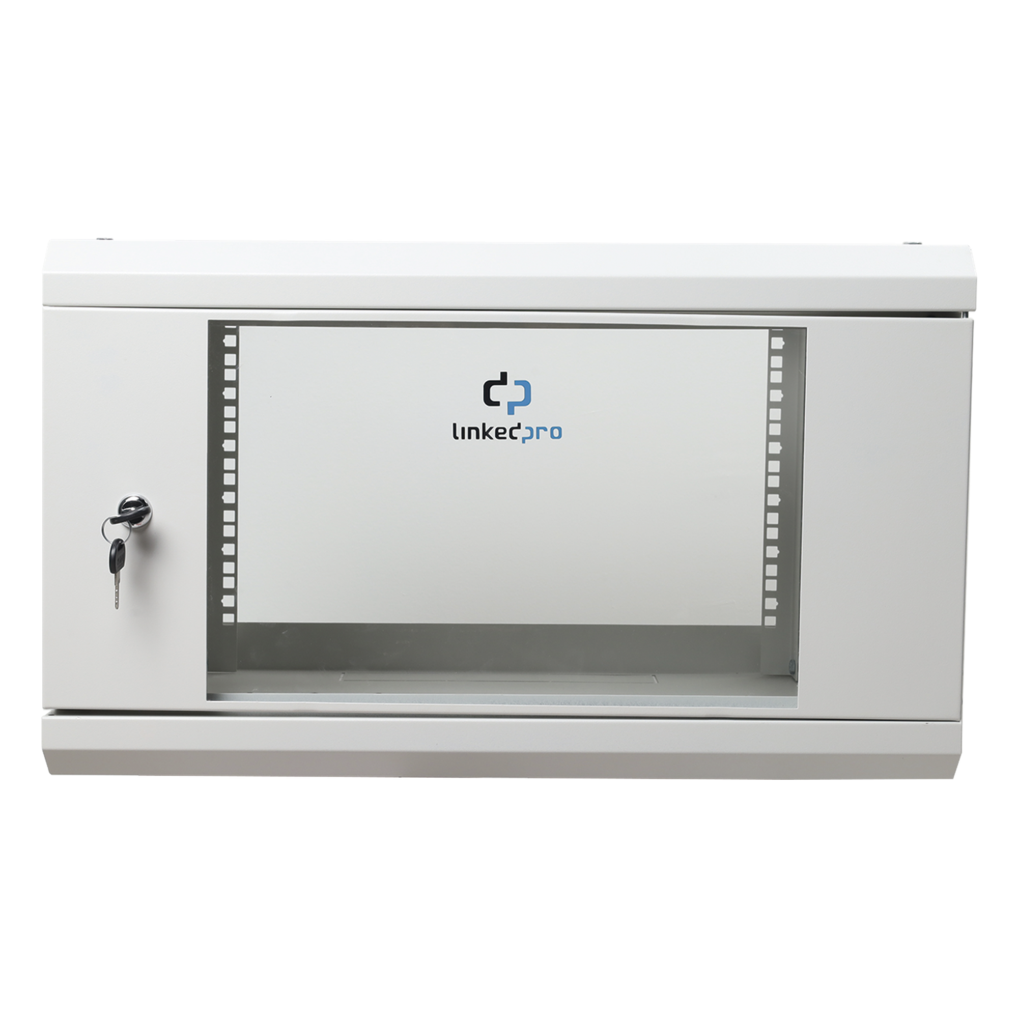 Gabinete de Pared de 6U con Puerta de Cristal Templado, 455 mm de Profundidad Total, Rack de 19'', Acero Reforzado Color Blanco — LINKEDPRO · SKU SR1906LH3GW