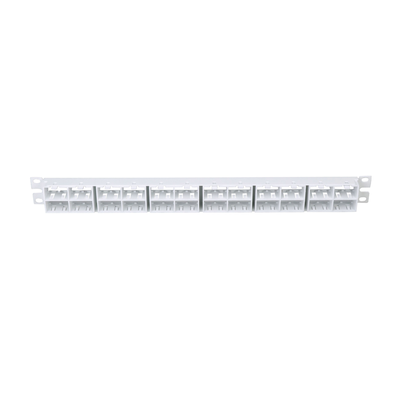 Panel de Parcheo Modular Mini-Com (Sin Conectores), Plano, Sin Blindaje, Alta Densidad, de 48 Puertos, Color Blanco, 1 UR