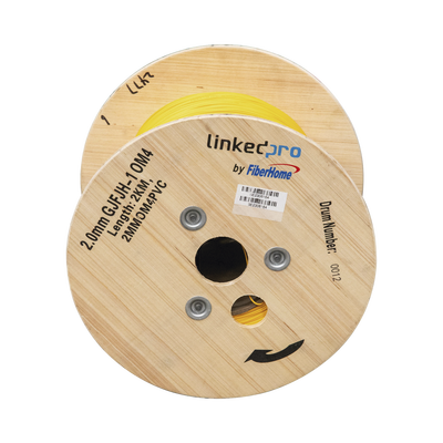 Fibra Óptica Multimodo OM4, 2 mm, Simplex, Tight Buffer, 900 micras, Color Amarillo, Precio Por Metro, (Hasta 2000 Metros en un Solo Tramo de Cable)