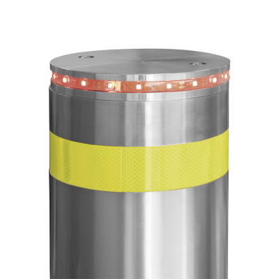 Bolardo Hidráulico Antiembestida 220 mm × 600 mm / Acero Inoxidable 304 / 200,000 J de Resistencia al Impacto / Bomba Hidráulica Integrada / Ciclo de 4 seg / 100 Ciclos por Hora
