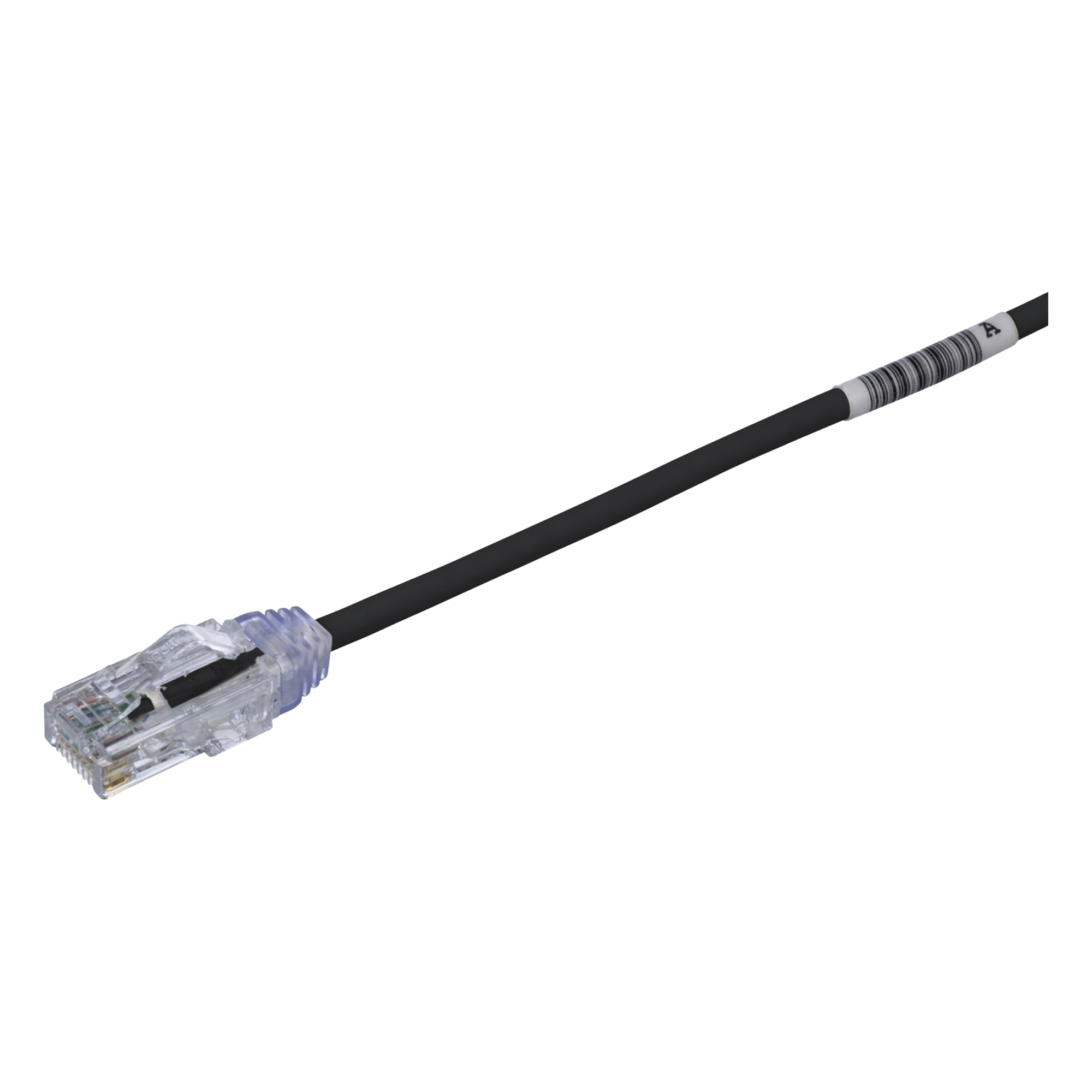 Cable de Parcheo TX6, UTP Cat6, Diámetro Reducido (28AWG), Color Negro, 0.5 Metros (1.64 Pies)