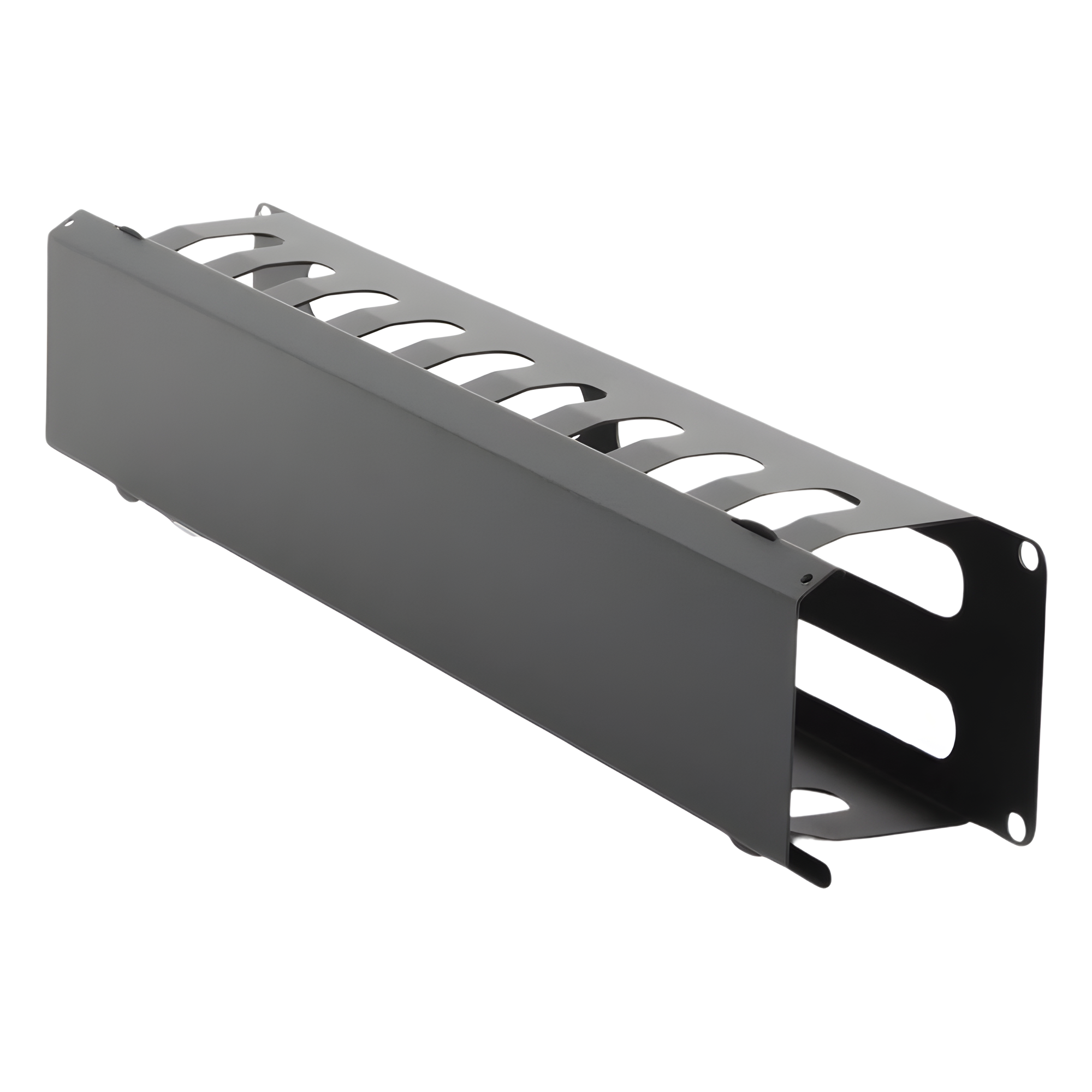 Organizador de Cables Horizontal de 2U para Rack de 19" con Cubierta Metálica