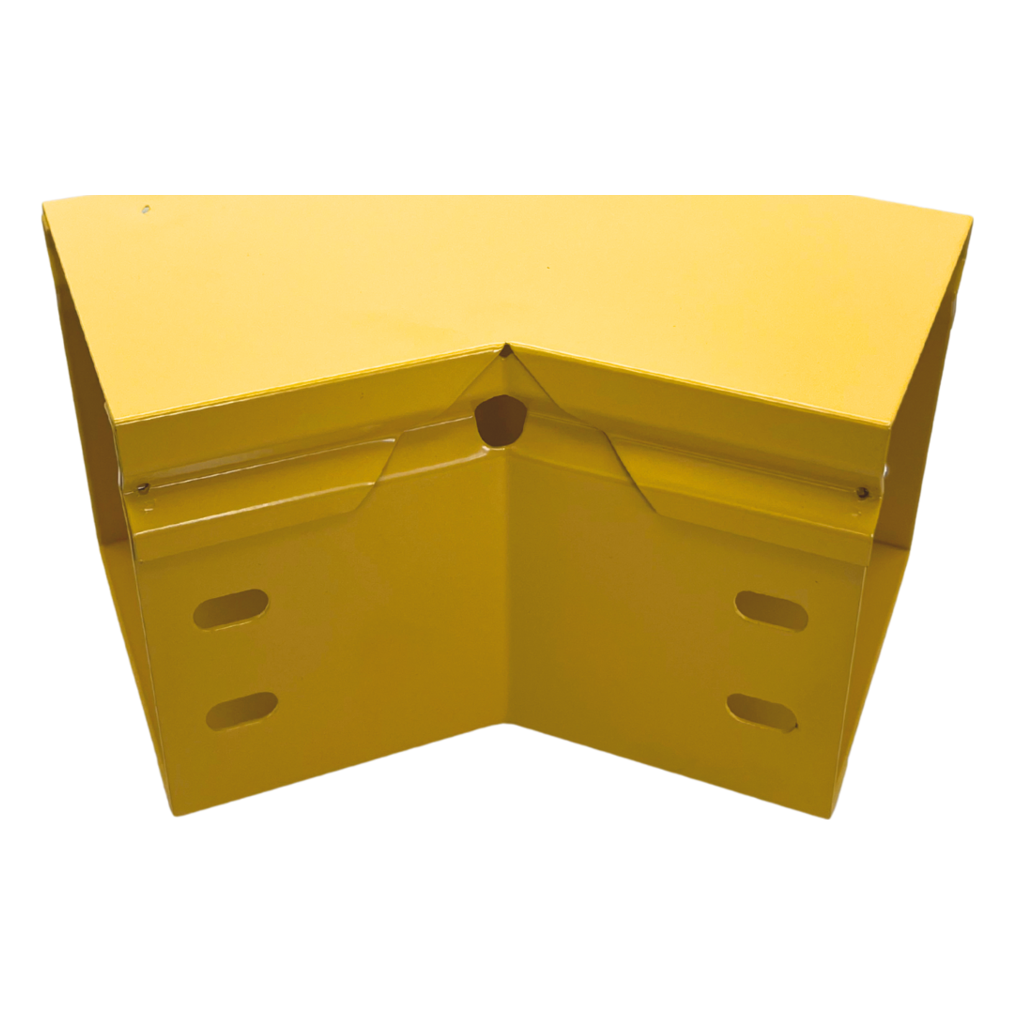 Curva Horizontal para Fibra Óptica / 45° / Aluminio 4" x 4" / Radio 8" / Epóxica Amarilla / Incluye Accesorios