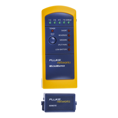 Probador de Mapa de Cableado MicroMapper, para Verificar Rápida y Fácilmente la Integridad del Cableado de Par Trenzado de Ethernet — FLUKE NETWORKS · SKU MT-8200-49A