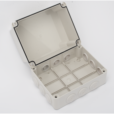Caja Derivación-Conexión de Plástico (190 X 240 X 165 mm) con 12 Glándulas de Goma. Para Instalaciones Comerciales, Residenciales e Industriales. Incluye Tornillería para su Tapa. Funciona También como Registro.