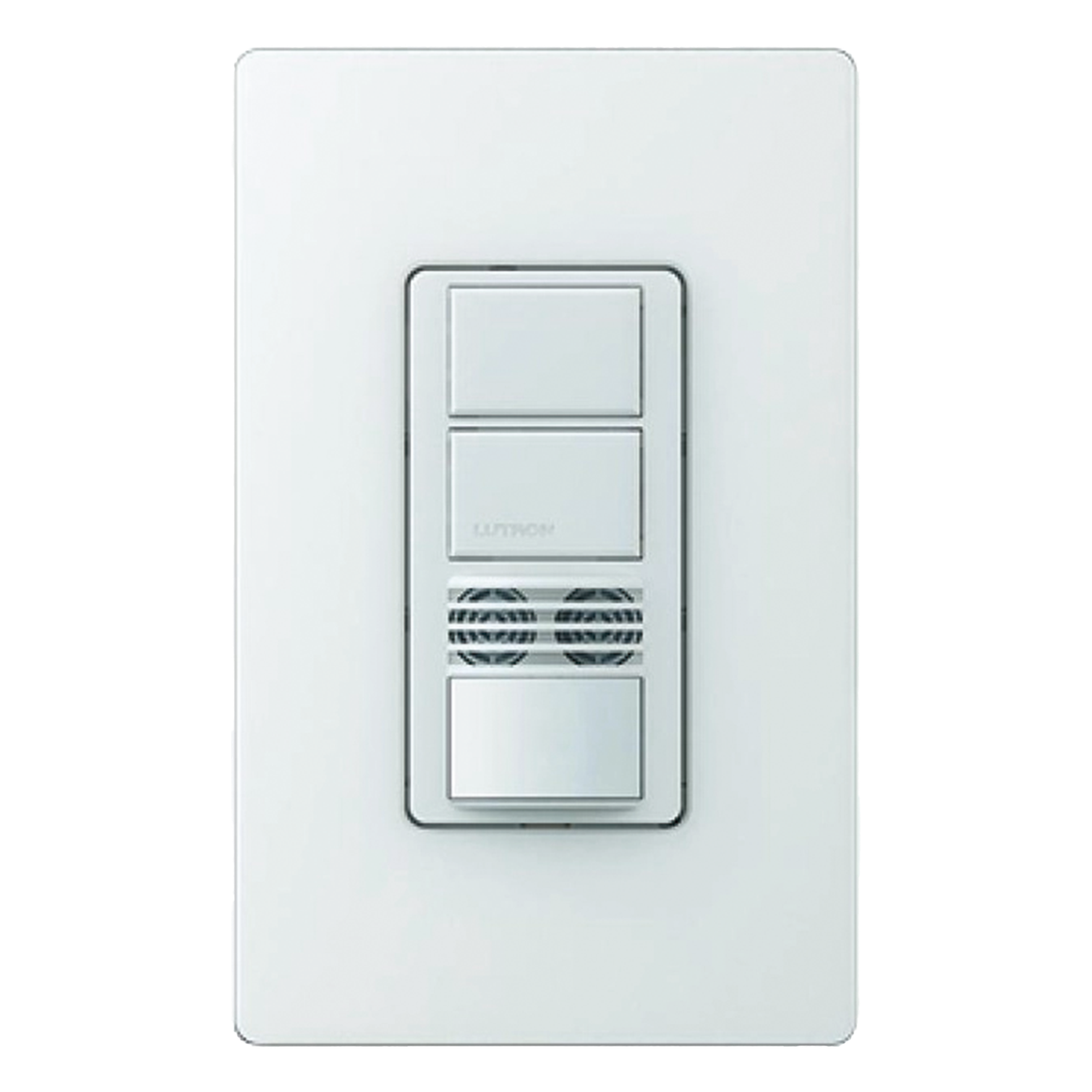 Interruptor con sensor de ocupación de doble tecnología PIR y ultrasónico, dos circuitos, 120-277 V — LUTRON ELECTRONICS · SKU MSB202SW