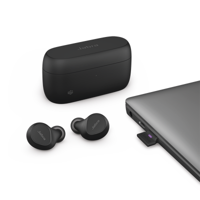 Jabra Evolve2 Buds, Auriculares versión MS con cancelación de ruido activa, Bluetooth conexion hasta 2 dispositivos (20797-999-999)