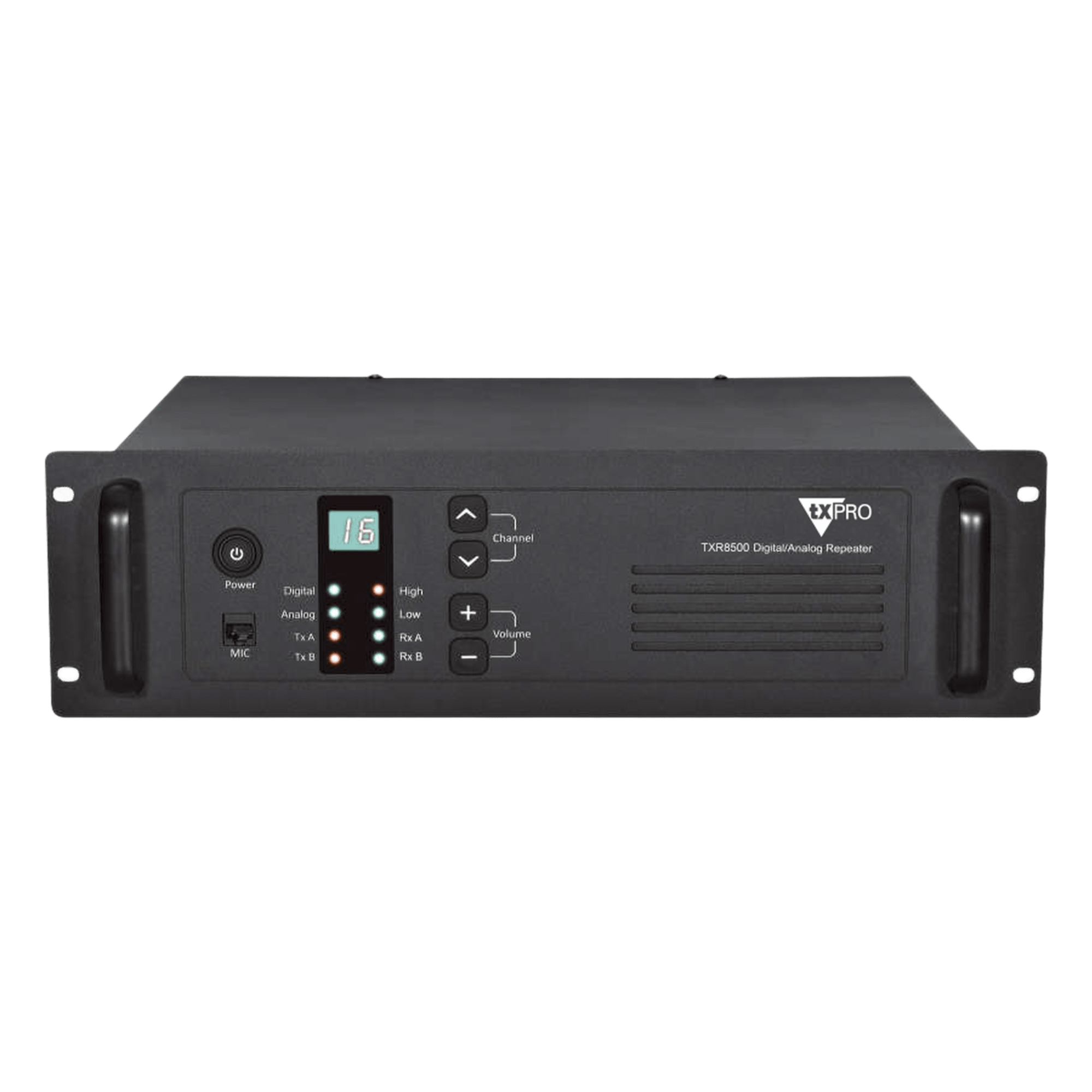 Repetidor VHF / 136-174 MHz / 50W / Protocolo DMR / Detección Dual Analógico-Digital — TXPRO · SKU TXR8500V