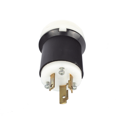 Clavija Industrial con Bloqueo de Media Vuelta / 30 A 250 V CA / 2 Polos 3 Hilos / Color Blanco y Negro / Nema L6-30P. — HUBBELL · SKU HUB-HBL-2621