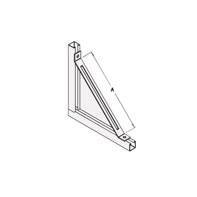 Base Rectangular con 2 perforaciones para Perfil Sencillo.