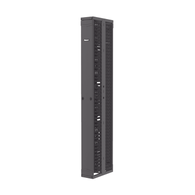 Organizador Vertical PatchRunner™, Doble (Frontal y Posterior), Para Rack Abierto de 45 Unidades, 8in de Ancho, Color Negro