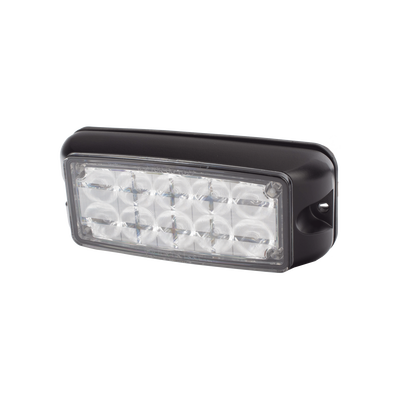 Luz de Advertencia de 5X2" 10 LED, Rojo/Azul, Bisel Negro, Lente Transparente