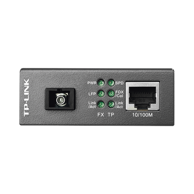 Convertidor Fibra Óptica WDM Monomodo / 1 puerto RJ45 10/100 Mbps / 1 puerto SC/UPC 100 Mbps / Hasta 20 Km / Para su Funcionamiento Requiere el Modelo MC111CS / Plug and Play