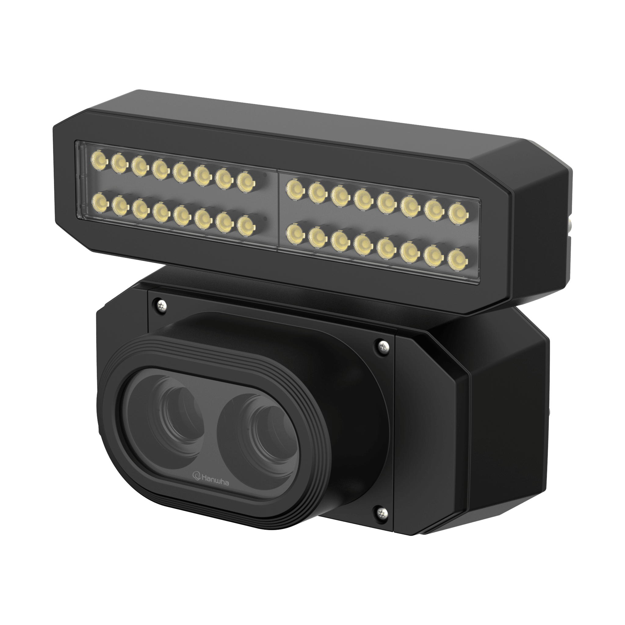 Camara IP Dual 4K, Funcion para reconocimiento de Codigos de Barra BCR / 2 lentes 25mm / Luz Blanca incluida / — HANWHA VISION · SKU TNS-9050IBC